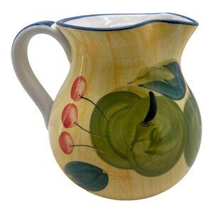 Vintage Italian Pitcher Hand Painted w Fruit International Italian Trader